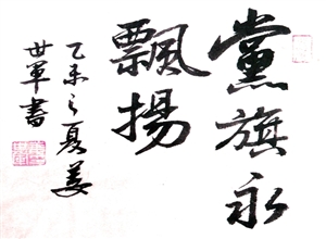 姜世軍書法：黨旗永飄揚